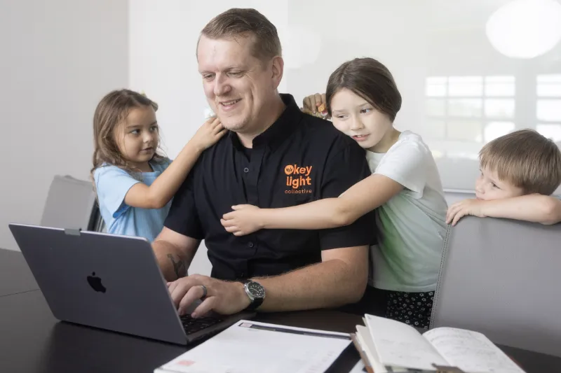 A picture of owner and founder, Sam Provoast and his children.